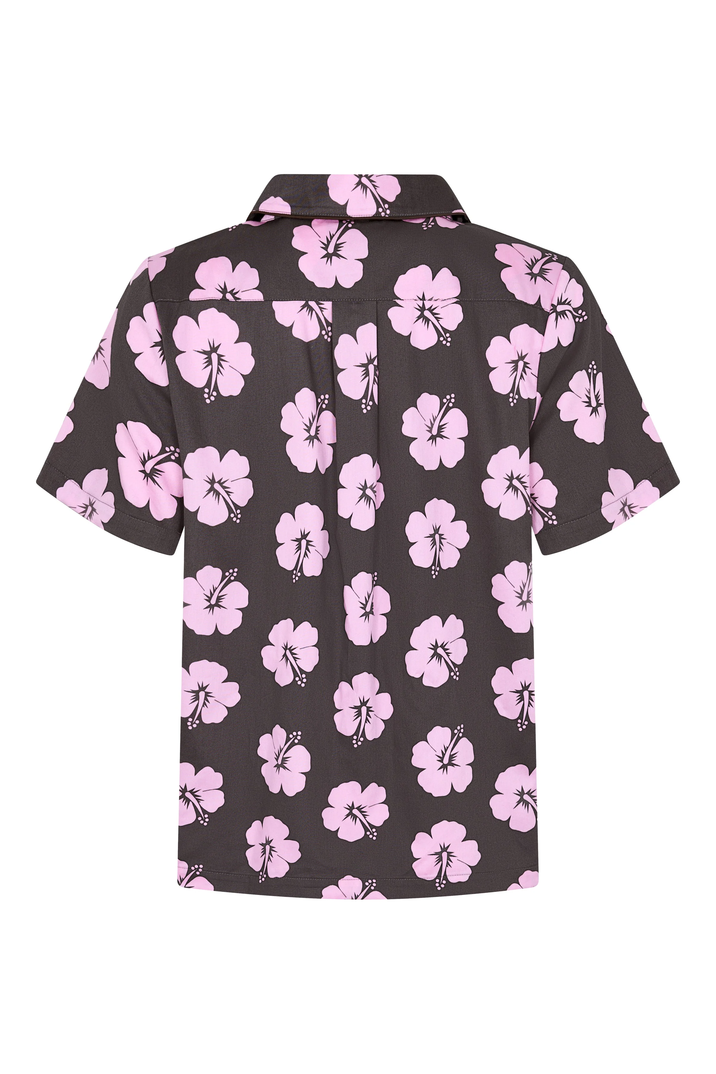 Ensemble Pyjama Femmes en Hibiscus Rose et Marron - Image 5