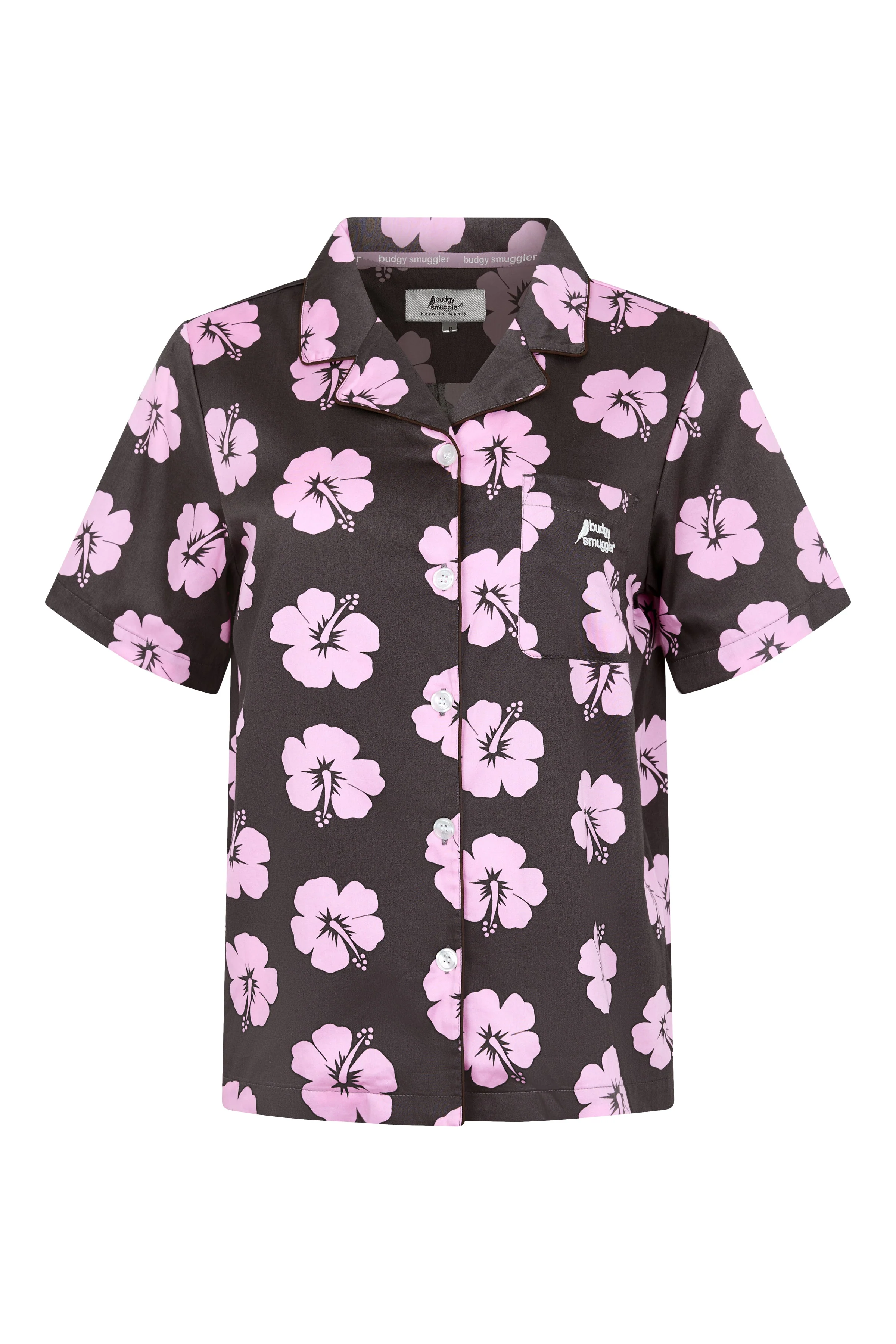 Ensemble Pyjama Femmes en Hibiscus Rose et Marron - Image 6