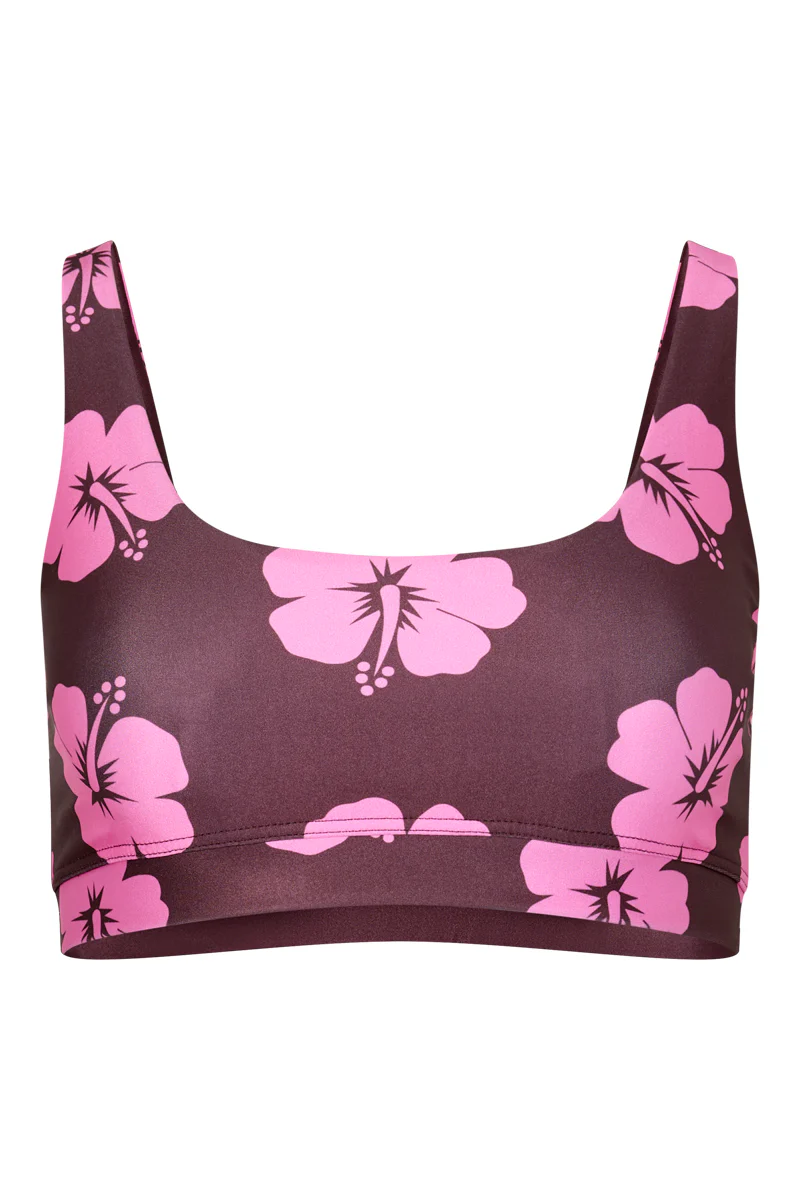 Haut Palm Beach en Hibiscus Rose et Marron - Image 6