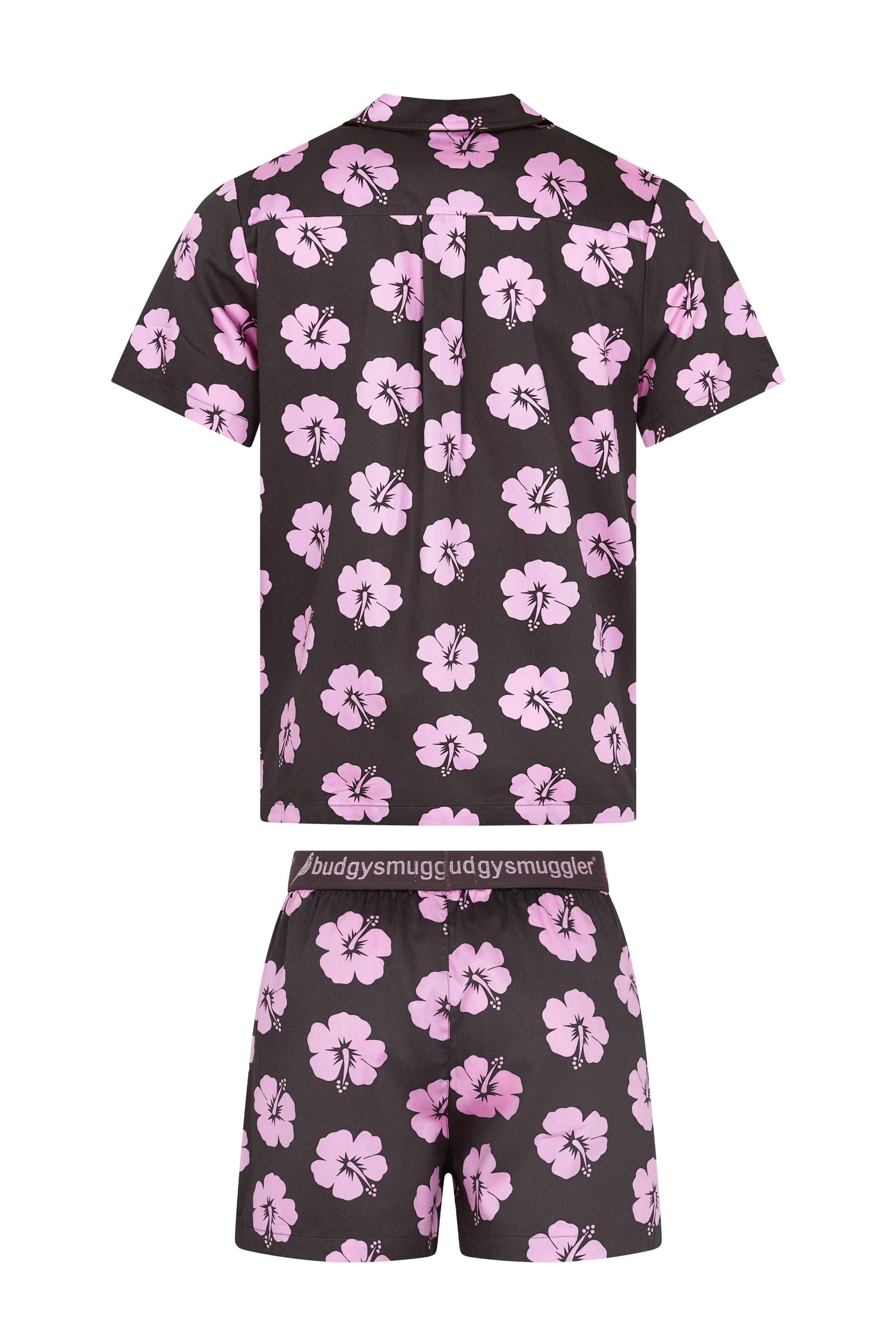 Pyjama Hommes en Hibiscus Rose et Marron - Image 5