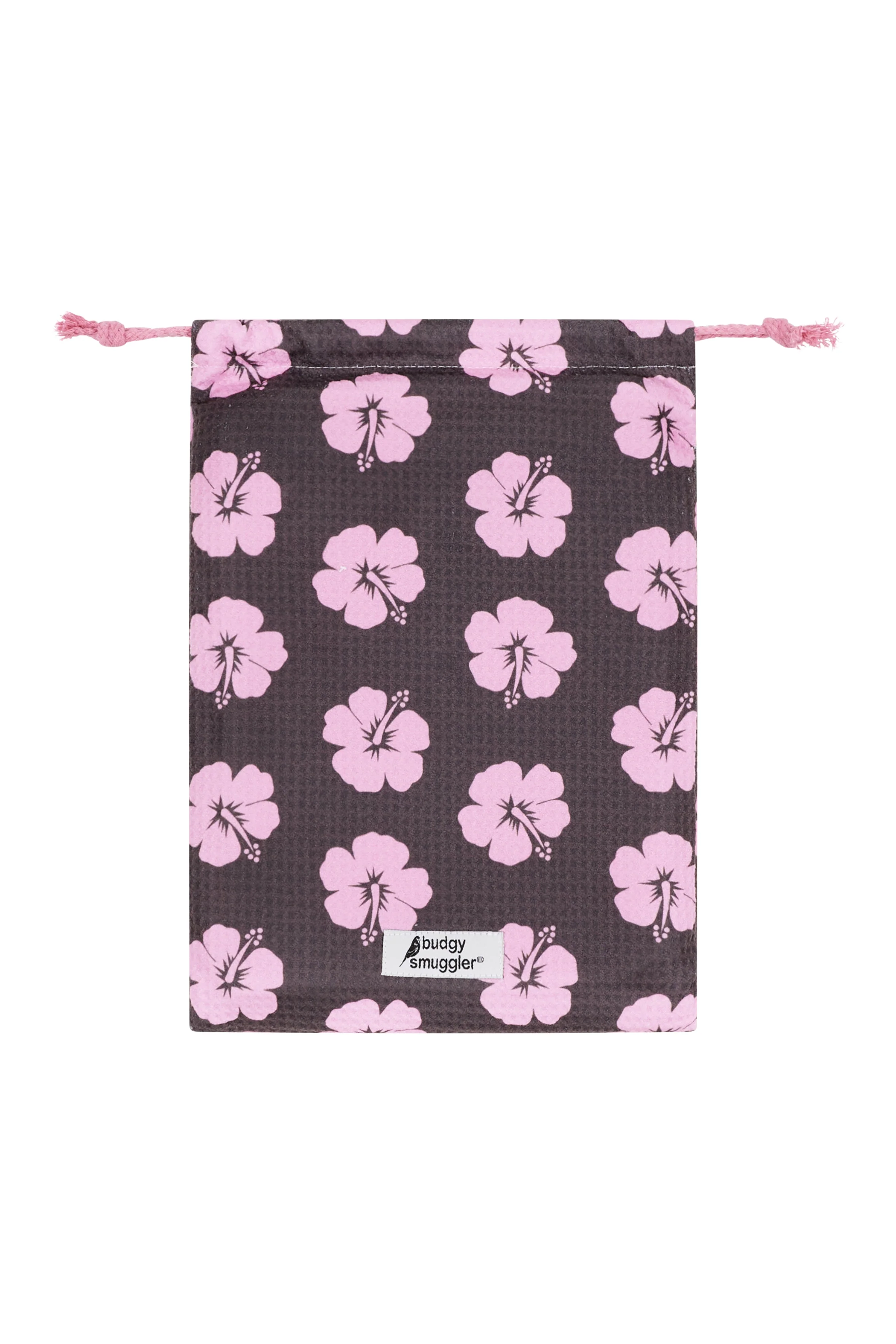 Serviette de Plage Double Face en Hibiscus Rose et Marron | Logo Latéral - Image 4