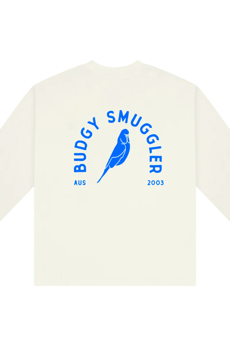 Teeshirt Oversize Blanc Manches Longues Budgy Logo