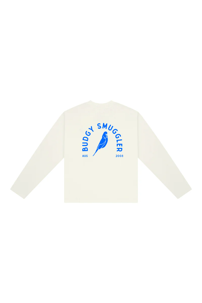 Teeshirt Oversize Blanc Manches Longues Budgy Logo - Image 2